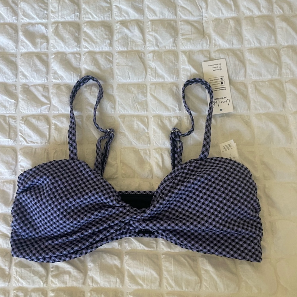 Cupshe Blue Bandeau Swimwear top